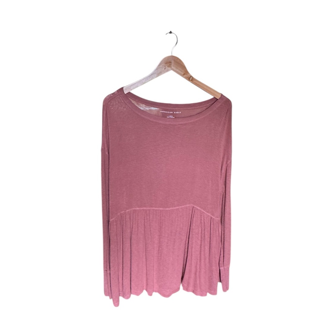 American Eagle Outfitters Orange Long Sleeve Relaxed Blouse